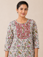 WHITE COTTON STRAIGHT LINE KURTA FOR CASUAL WEAR