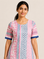 PINK COTTON STRAIGHT LINE KURTA FOR CASUAL WEAR