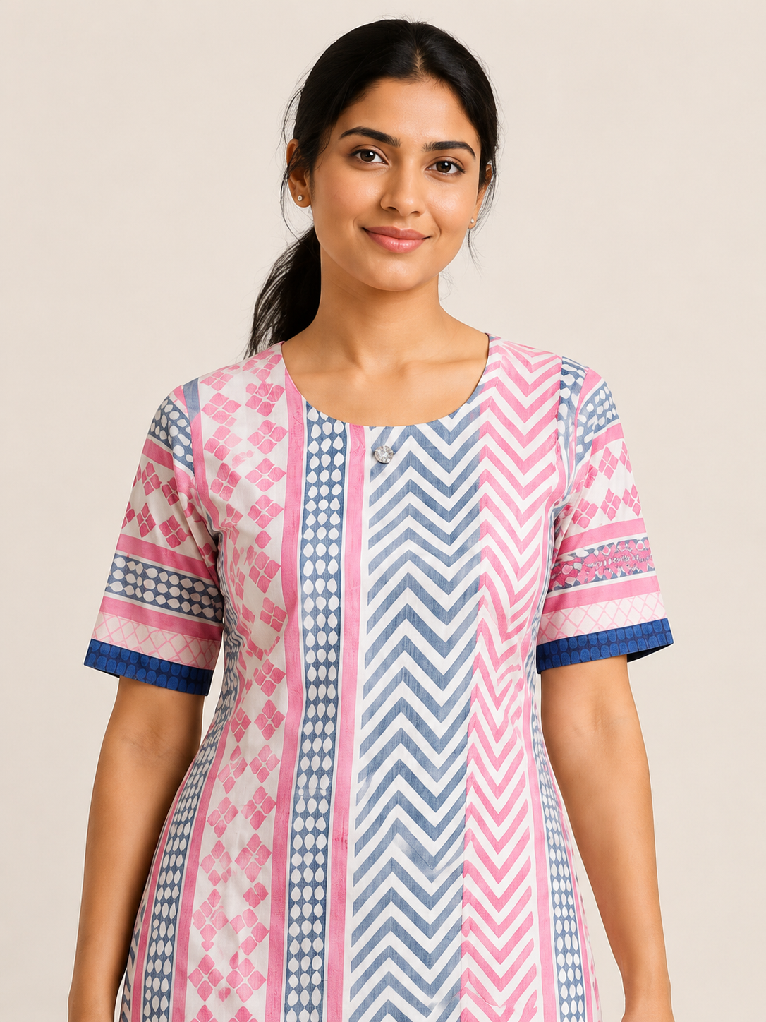 PINK COTTON STRAIGHT LINE KURTA FOR CASUAL WEAR