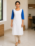WHITE COTTON STRAIGHTLINE KURTA FOR CASUAL WEAR