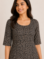 BLACK COTTON STRAIGHTLINE KURTA FOR CASUAL WEAR
