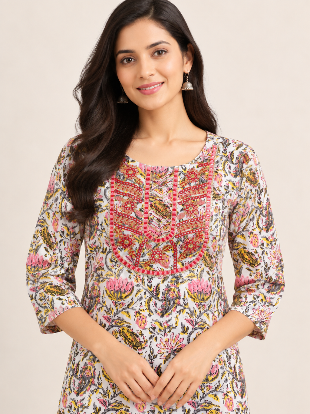 MULTI COLOR COTTON STRAIGHTLINE KURTA FOR CASUAL WEAR