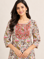 MULTI COLOR COTTON STRAIGHTLINE KURTA FOR CASUAL WEAR