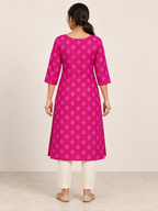 PINK NYLON STRAIGHTLINE KURTA FOR CASUAL WEAR